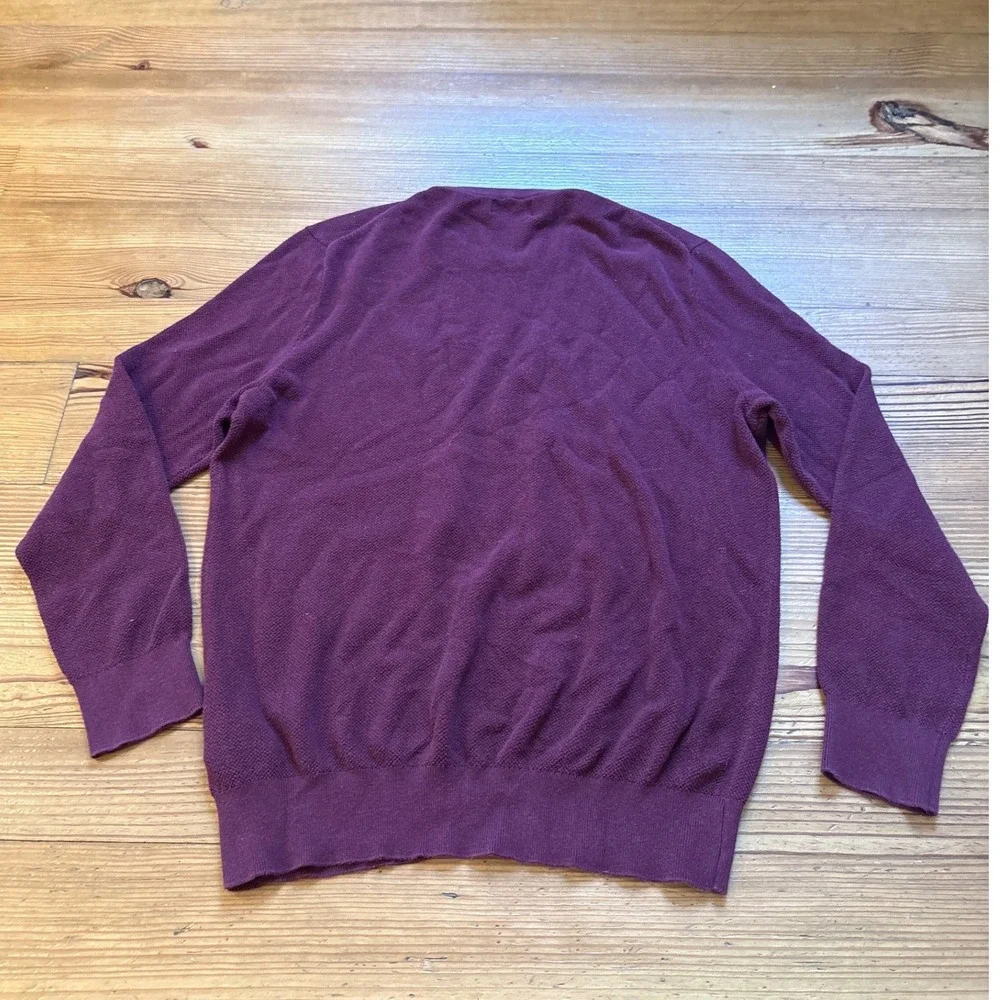 Polo Ralph Lauren Sweater Mens Burgundy Pima Cotton Crewneck Knit‎ SIZE L
